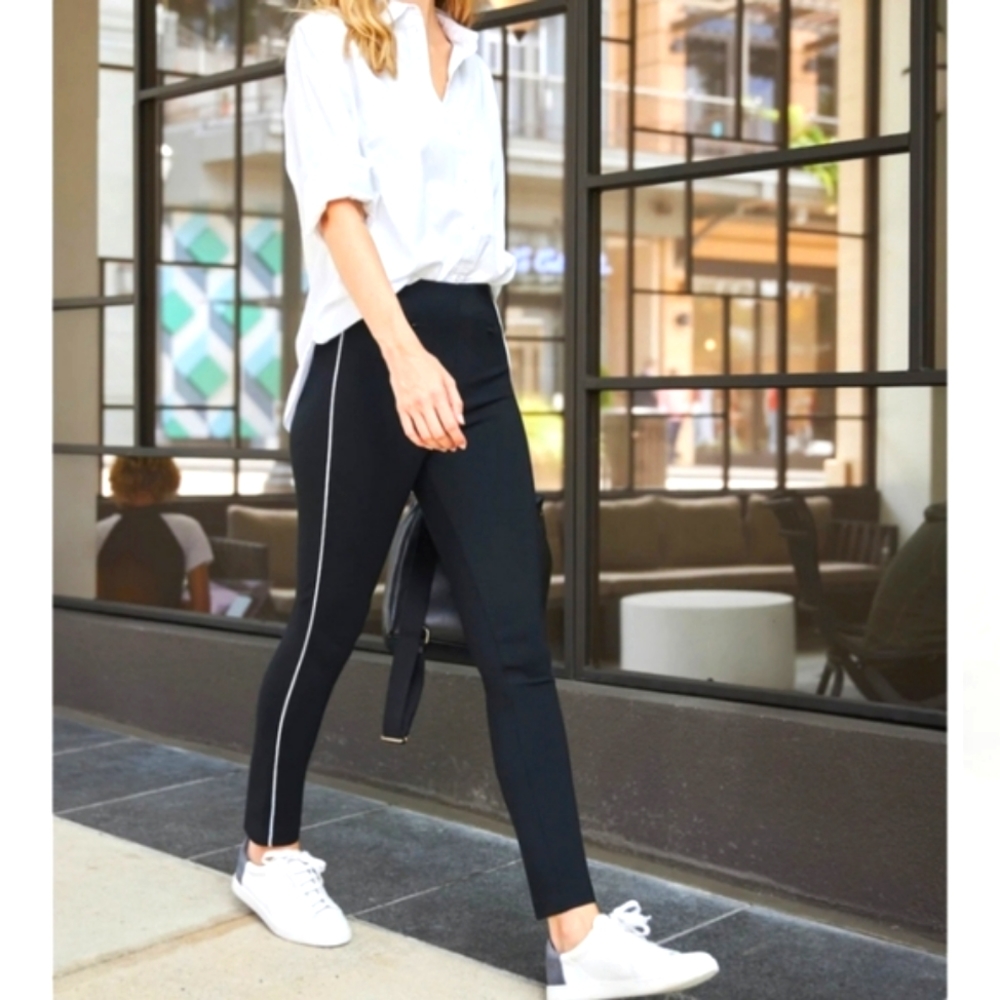 NEW SPANX The Perfect Pant Ankle Piped Skinny in Classic Navy Size Large